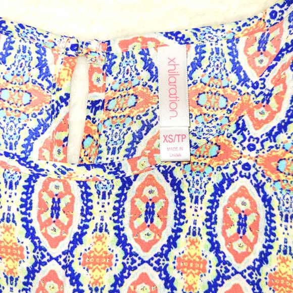 Xhilaration sleeveless print top Orange and blue Size XS - Picture 7 of 8